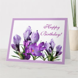 Cartão Feliz aniversário floral roxo flores boho floral