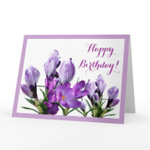 Feliz aniversário floral roxo flores boho floral