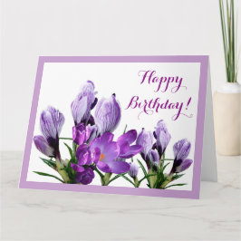 Cartão Feliz aniversário floral roxo flores boho floral