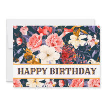 Feliz Aniversário Floral Sofisticado