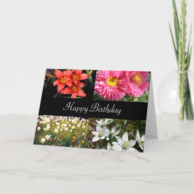 Cartão Feliz Aniversário Flores 2 | (Frente)