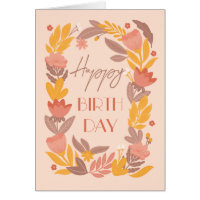 Feliz aniversário. Flórida de jardim amarelo-rosa-