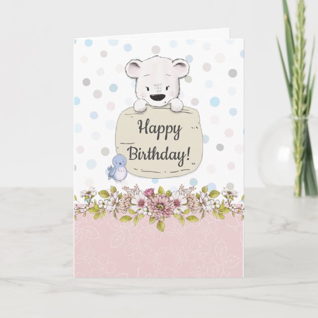 Cartão Feliz Aniversário Fofo BEARY (Frente)