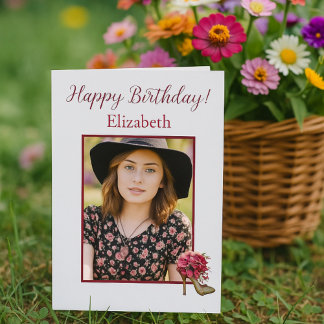 Cartão Feliz aniversário, foto do salto alto