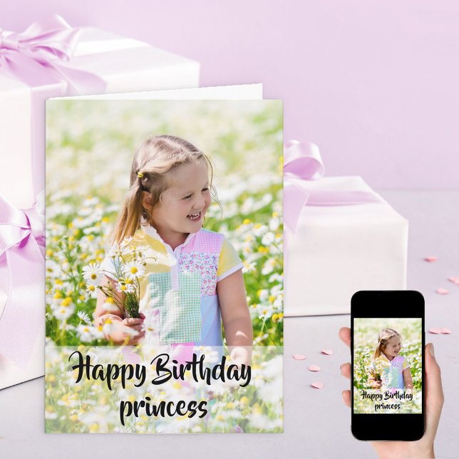 Cartão Feliz Aniversário Foto Personalizada Aniversário M (Criador carregado)