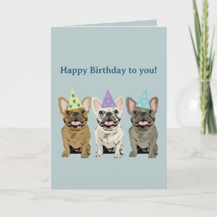 Cartão Feliz aniversário French, bulldog