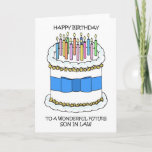 Cartão Feliz aniversário Futuro Filho da Força<br><div class="desc">Um cartoon ilustra um bolo branco coberto de velas iluminadas e acompanhado das palavras "Feliz aniversário a um futuro genial".</div>