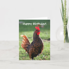 Cartão Feliz aniversário, galo