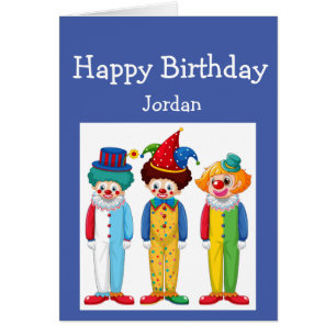 Cartão Feliz Aniversário Garota Adora Palhaços de Circo