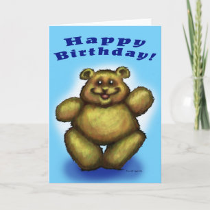 Cartão Feliz Aniversário Garoto Urso