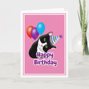 Cartão Feliz Aniversário Gato