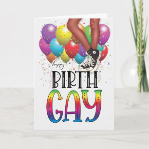 Cartão Feliz aniversário gay adolescente afro-americano