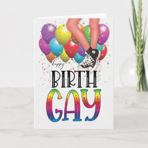 Cartão Feliz Aniversário GAY Adolescente Pernas em Tênis