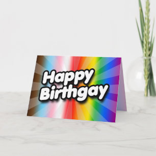 Cartão Feliz Aniversário Gay (Orgulho Progressivo)