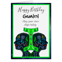 Feliz Aniversário Gemini amigo ou membro da famíli