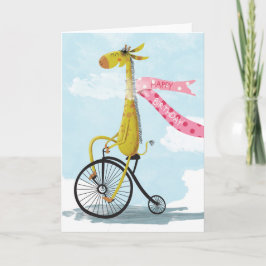 Cartão Feliz aniversário Girafa