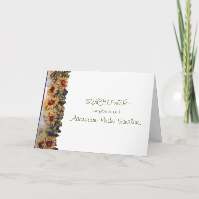 Cartão Feliz aniversario/girassol (Frente)