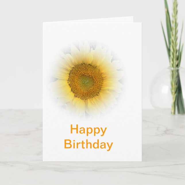 Cartão Feliz Aniversário girassol (Frente)