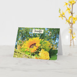 Cartão Feliz Aniversário Girassol Personalizar Nome