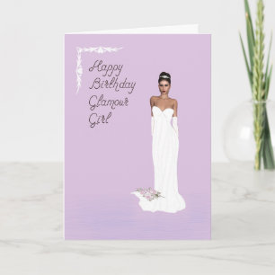 Cartão Feliz Aniversário Glamor Garota Bonito
