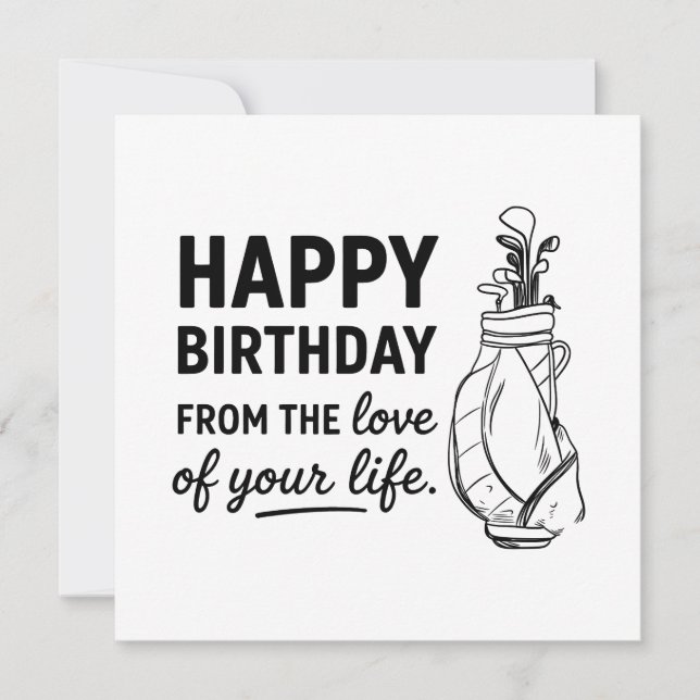 Cartão Feliz Aniversário Golfer (Frente)