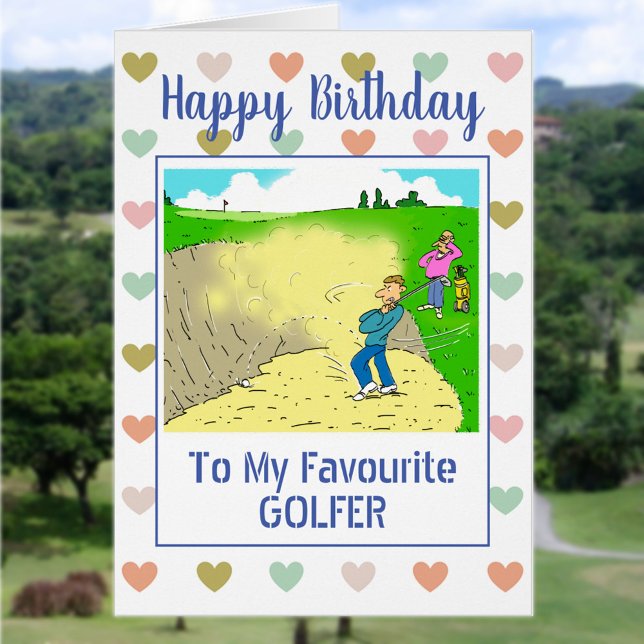 Cartão Feliz Aniversário Golfer (Criador carregado)