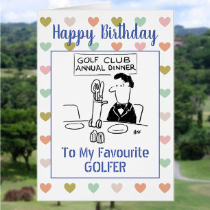 Cartão Feliz Aniversário Golfer