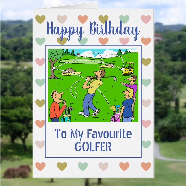 Cartão Feliz Aniversário Golfer (Criador carregado)