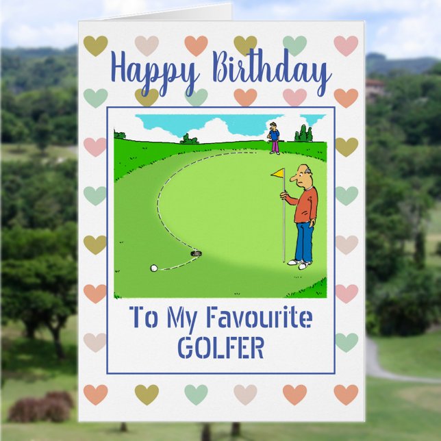 Cartão Feliz Aniversário Golfer (Criador carregado)