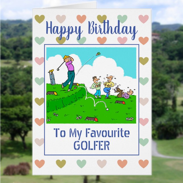 Cartão Feliz Aniversário Golfer (Criador carregado)