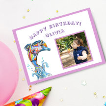 Feliz Aniversário Golfinho Colorido Foto Personali