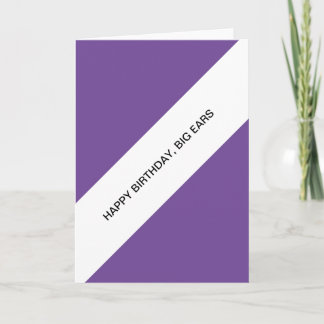 Cartão Feliz aniversário, grandes orelhas