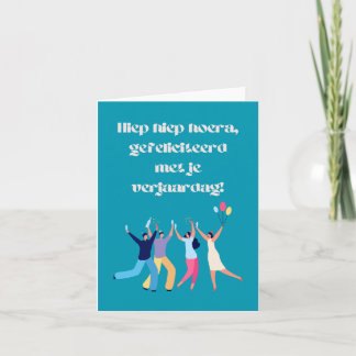 Cartão Feliz Aniversário Holandês