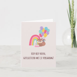 Cartão Feliz Aniversário Holandês