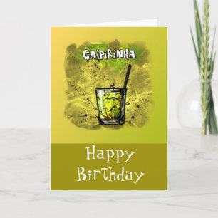 Cartão Feliz Aniversário Humor - Receita Caipirinha