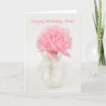 Cartão Feliz aniversario, irmã<br><div class="desc">Um cartão de aniversário do rosa pastel para sua irmã.  Você pode personalizar este cartão adicionando seu próprio sentimento ao interior.</div>