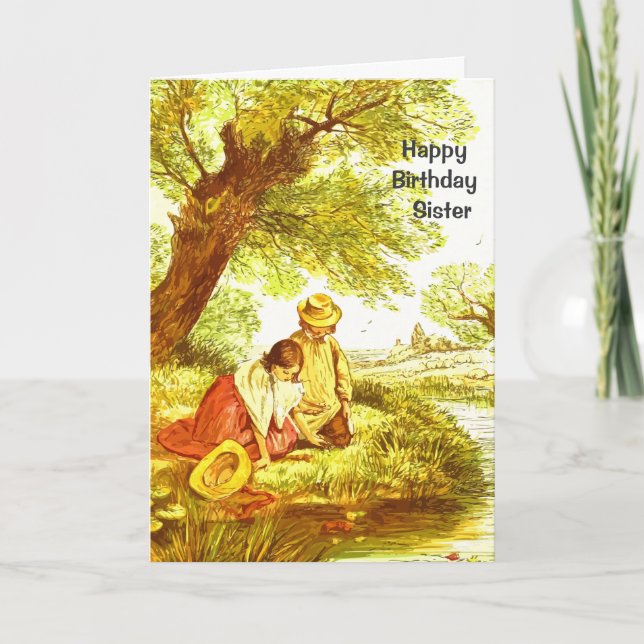 Cartão Feliz Aniversário Irmã (Frente)