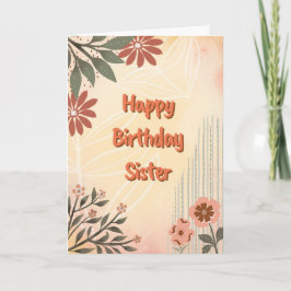 Cartão Feliz Aniversário Irmã