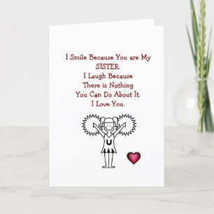 Cartão Feliz Aniversário Irmã - Eu Sorrio