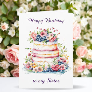 Cartão Feliz Aniversário Irmã   Sentimental Personalizado