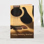 Cartão Feliz aniversário, irmão! | Foto Acoustic Guitar<br><div class="desc">Para seu irmão,  ou mude o texto para qualquer um! Ou apagá-lo completamente e assinar em casa! Arte original e foto por Cherie's Art(c) 2020</div>