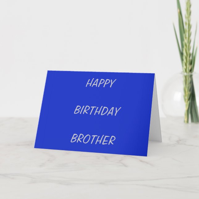 Cartão Feliz aniversário Irmão Plain Royal Blue (Frente)