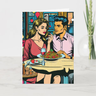 Cartão Feliz Aniversário Jantar de Espaguete