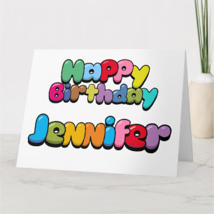 Cartão Feliz aniversário Jennifer