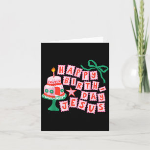 Cartão Feliz Aniversário Jesus Cristão Natal Préppy Bd