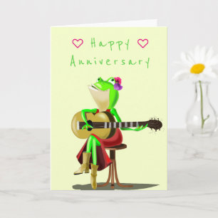 Cartão Feliz Aniversário - Jogador de Violão do Sapo do