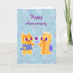 Cartão Feliz Aniversário Kawaii Cachorro Amor por Filhote