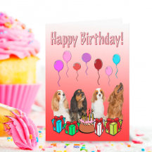Feliz Aniversário King Charles Spaniels Balões