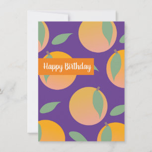 Cartão Feliz Aniversário Laranjas Cítricas Frutadas