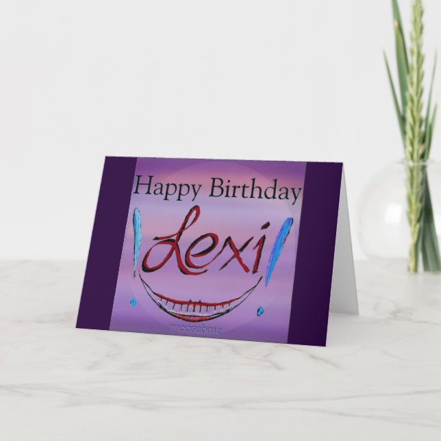 Cartão Feliz aniversário, Lexi! (Frente)